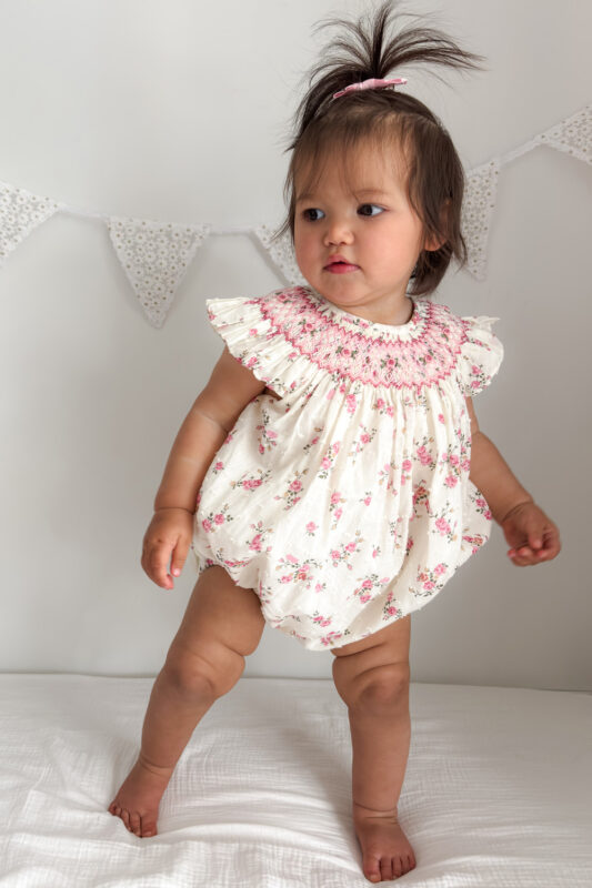 Eden Hand Smocked Bishop Romper